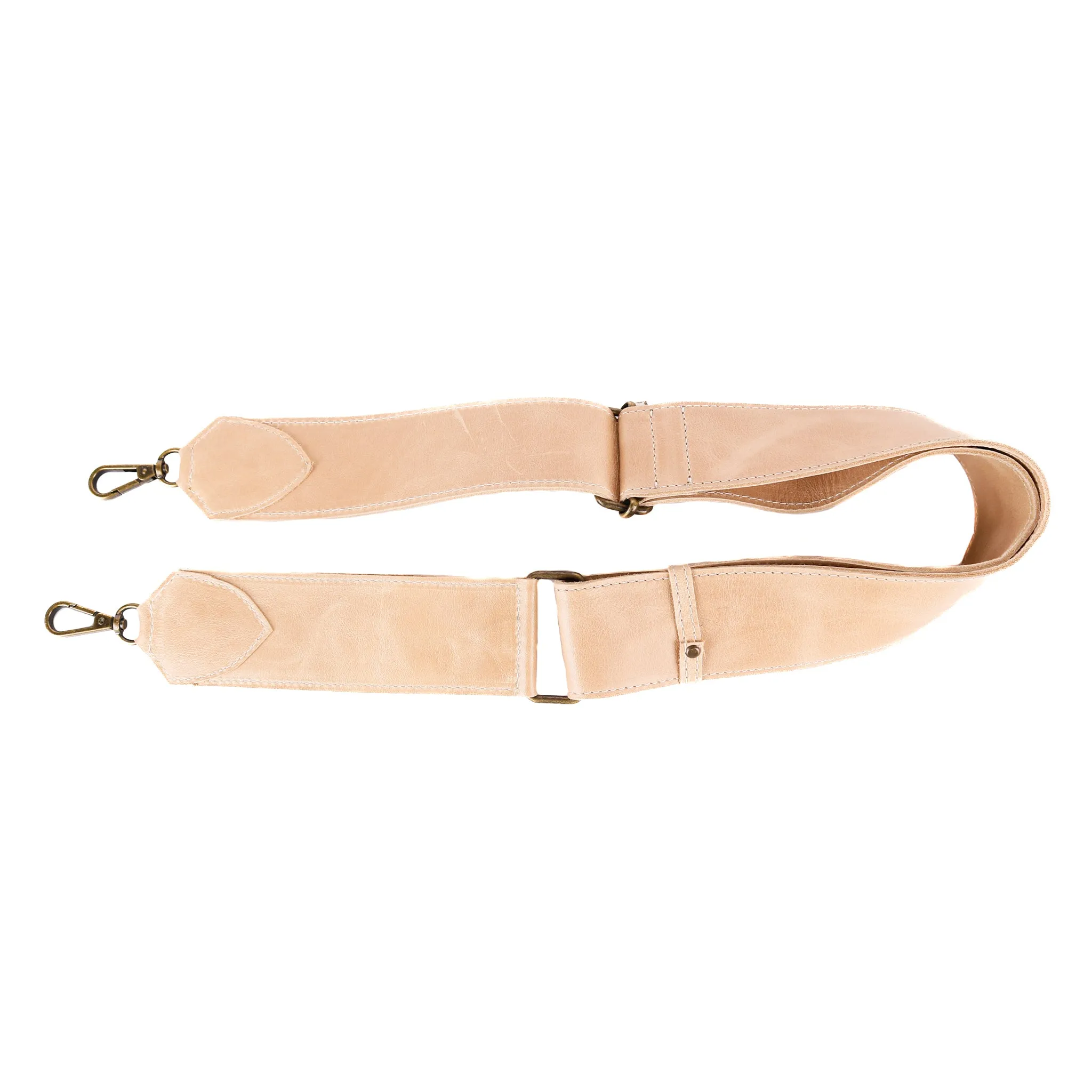 ADJUSTABLE WIDE STRAP - FULL LEATHER - LATTE