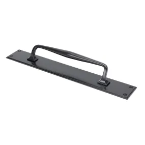 Aged Bronze 425mm Art Deco Pull Handle on Backplate | From The Anvil