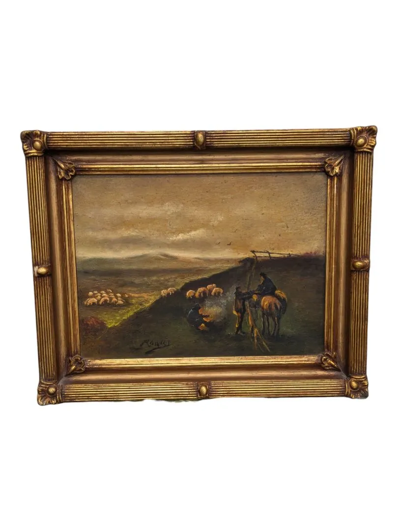 Antique sheep painting-Signed By Artist
