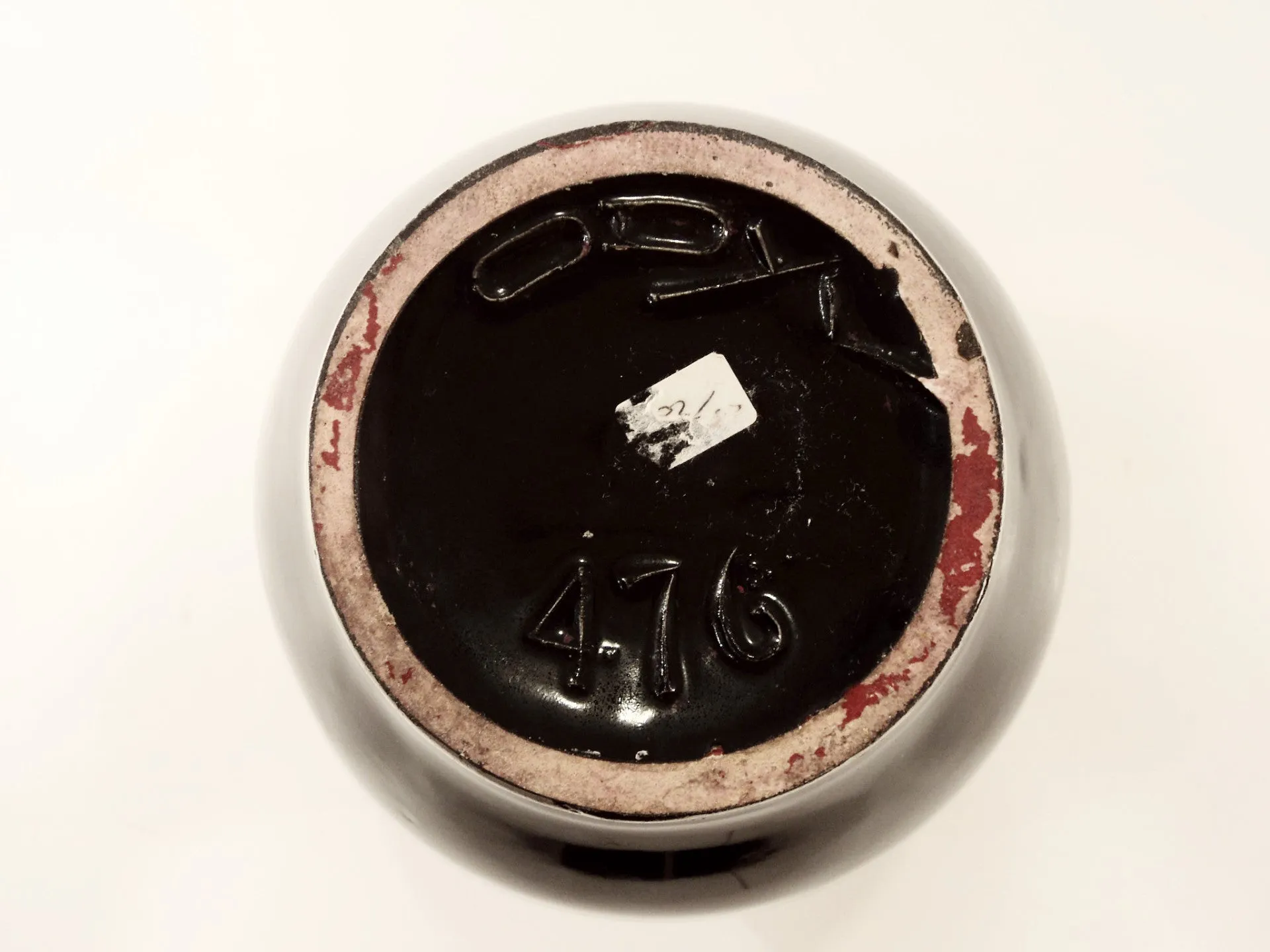 Art Deco French ODYV Black & Silver Ceramic Vase