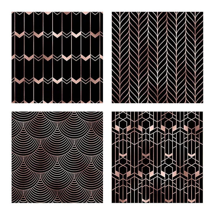 Art Deco Rose Gold And Black Backgrounds Vol 1 - 16 High Resolution Images - Instant Download Digital Clip art