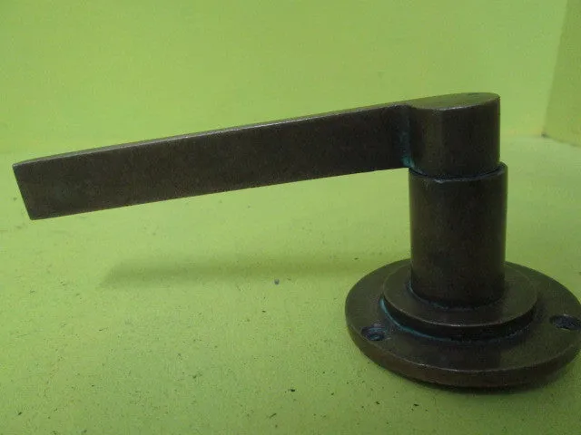 Art Deco Solid Brass Lever Handle on Circular Plate