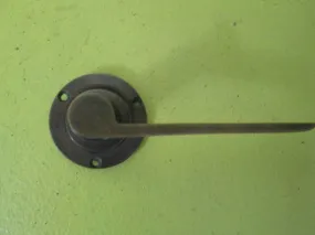 Art Deco Solid Brass Lever Handle on Circular Plate