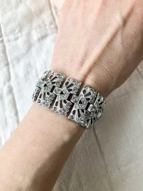 Art Deco Sterling and Rhinestone Bracelet