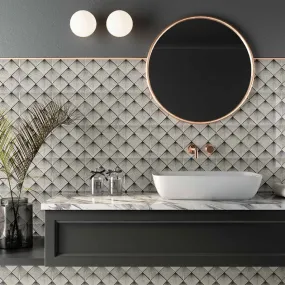 Art Deco White wall tile 20x20cm