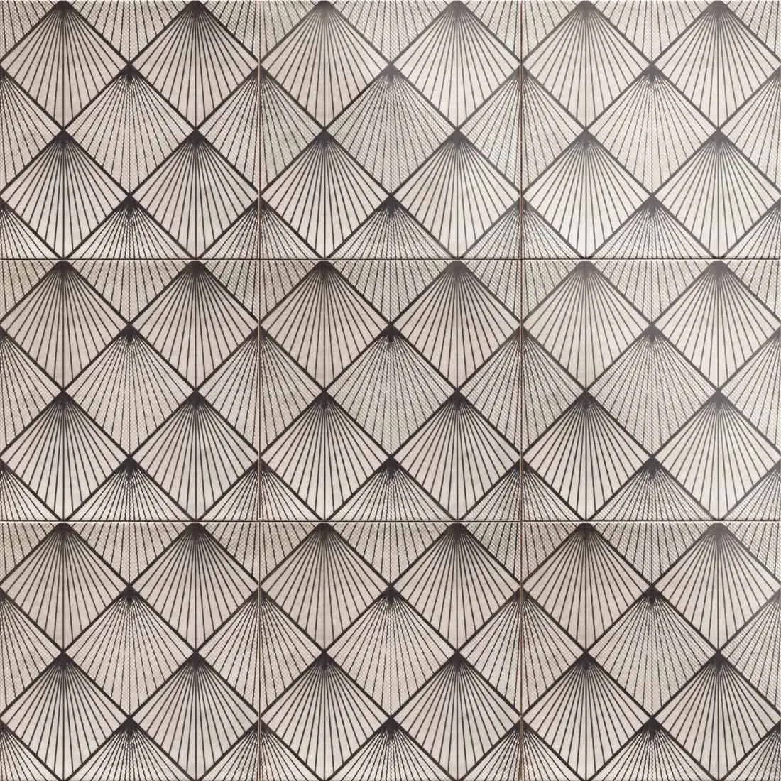 Art Deco White wall tile 20x20cm