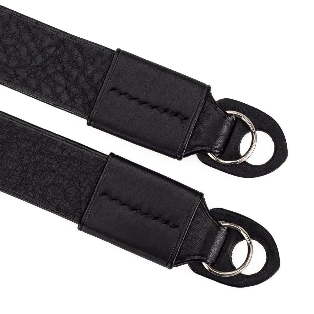 Arte di Mano Comodo Neck Strap, Wide - Minerva Black with Black Stitching