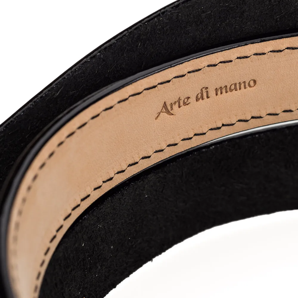 Arte di Mano Comodo Neck Strap, Wide - Minerva Black with Black Stitching