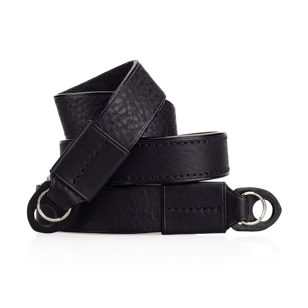 Arte di Mano Comodo Neck Strap, Wide - Minerva Black with Black Stitching