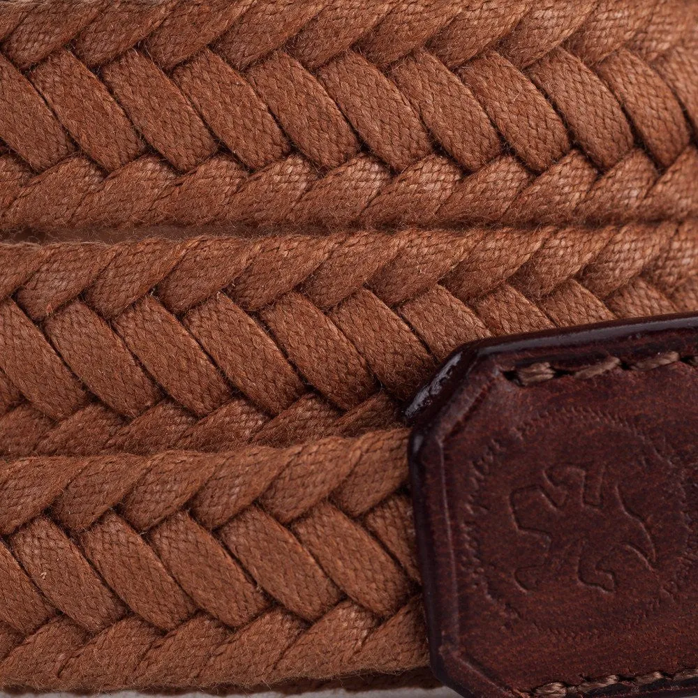 Arte di Mano Waxed Cotton Neck Strap, XL, 120cm - Brown Cotton with Rally Volpe Leather Accents