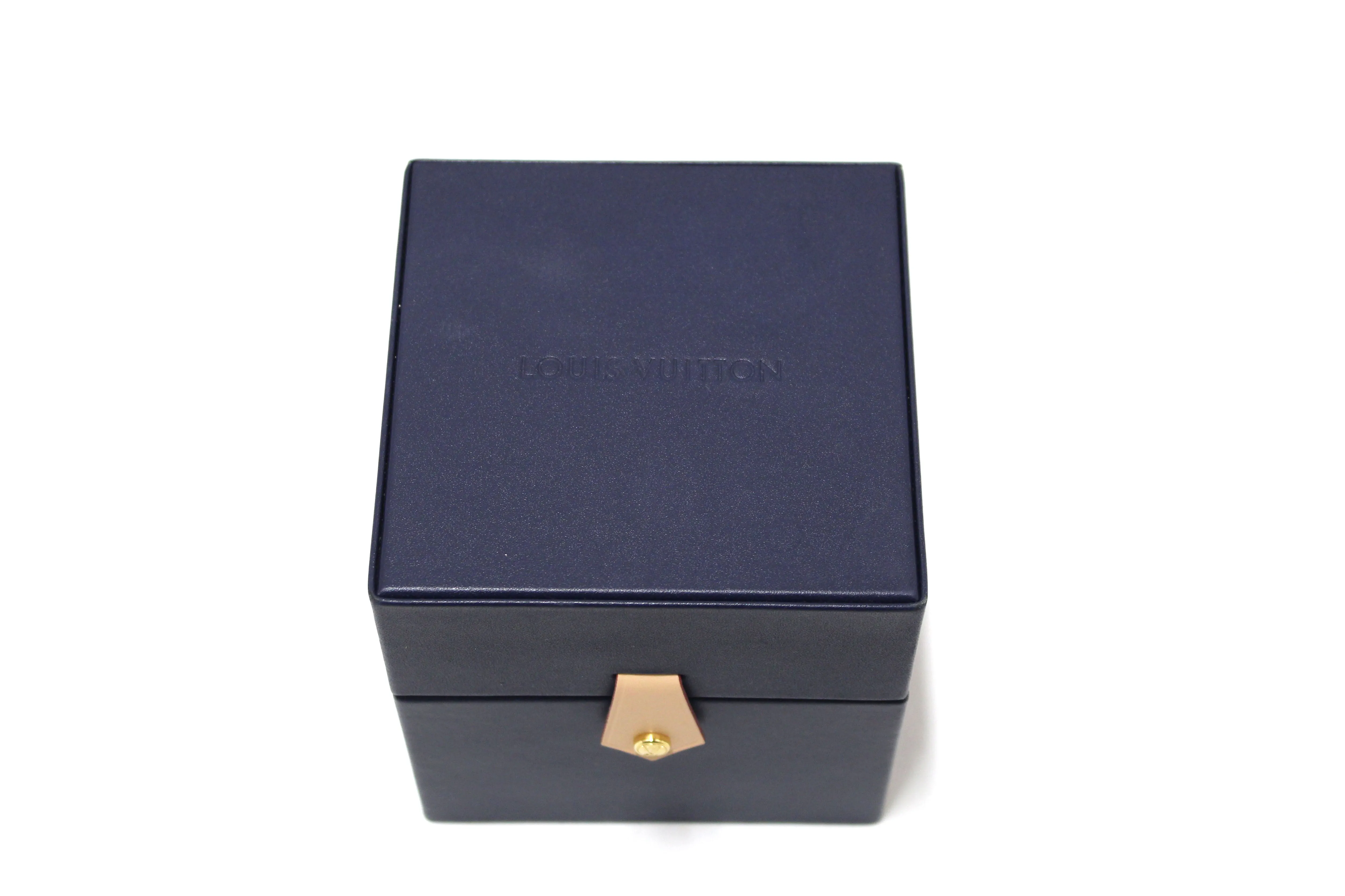 Authentic Louis Vuitton Tambour Quartz Watch in Brown Steel