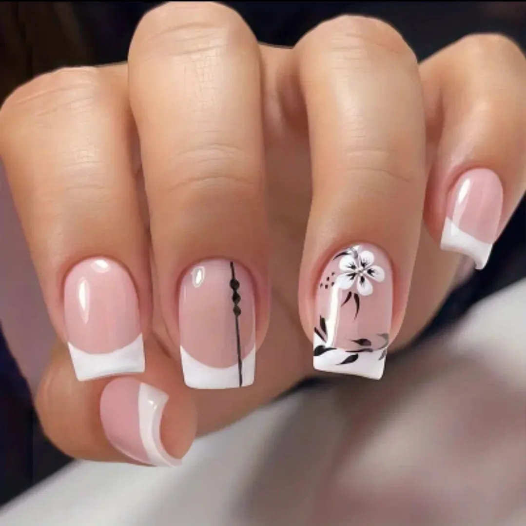 Beauty - Nails - french black square