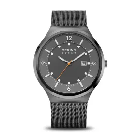 Bering 42mm Stainless Steel Grey Solar Watch