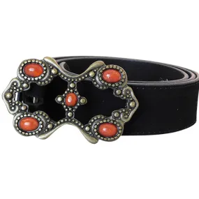 Black Suede Bonded Leather Interchangeable Belt Strap. STRAP ONLY!