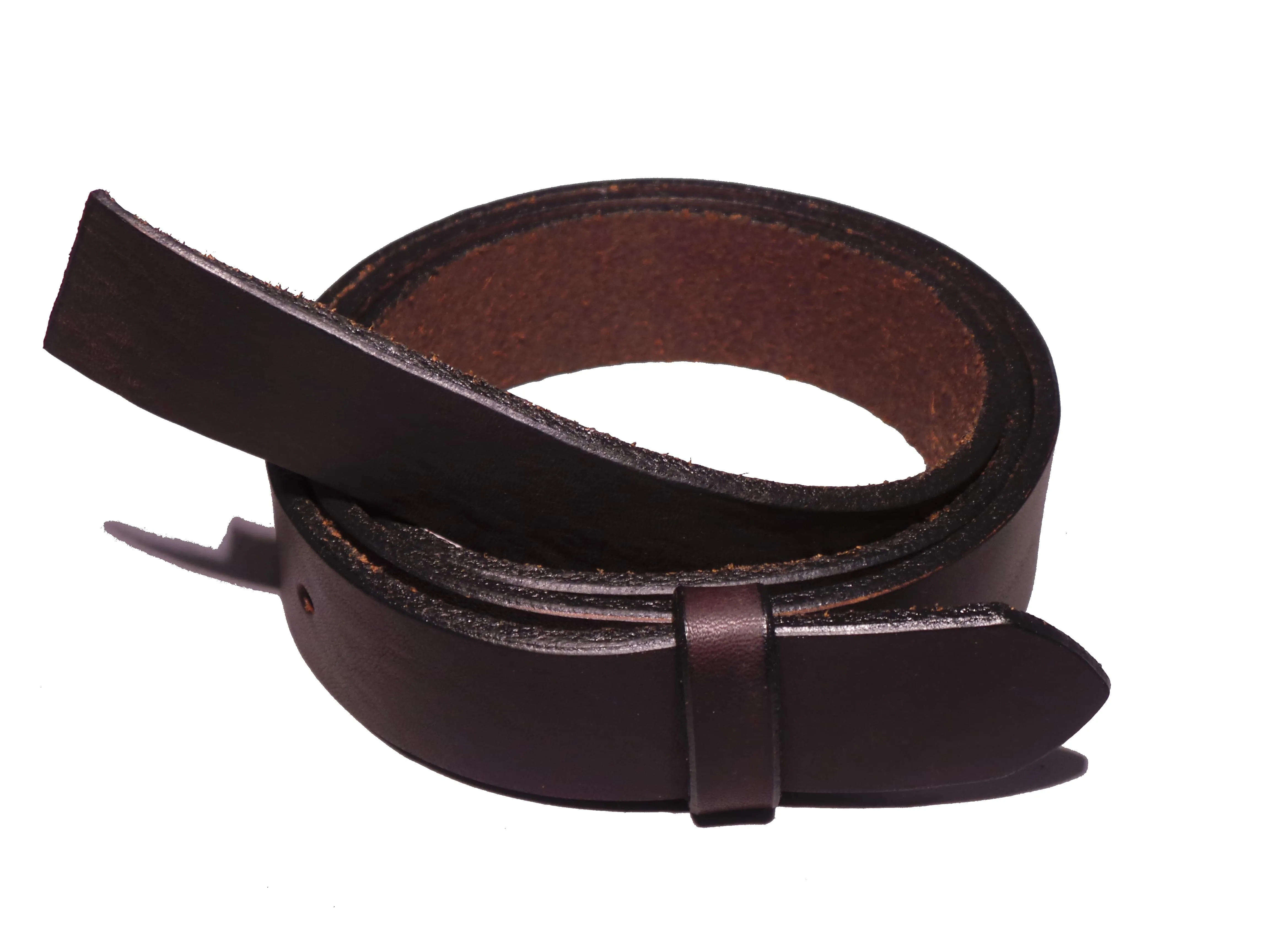 Blank Black Leather Belt Strap 1 1/4 Inch 32mm Wide Squared End