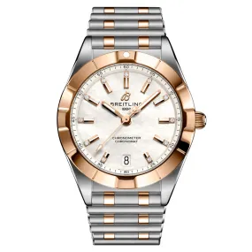 Breitling Chronomat 32mm MOP Diamond Dot Dial 18ct Red Gold & Steel Ladies Quartz Watch U77310101A2U1