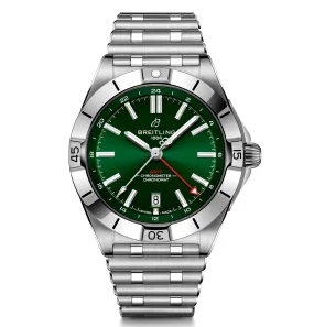 Breitling Chronomat 40mm GMT Watch with Green Dial