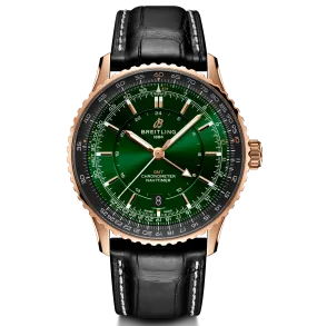 Breitling Navitimer Automatic GMT 41 Watch with Green Dial