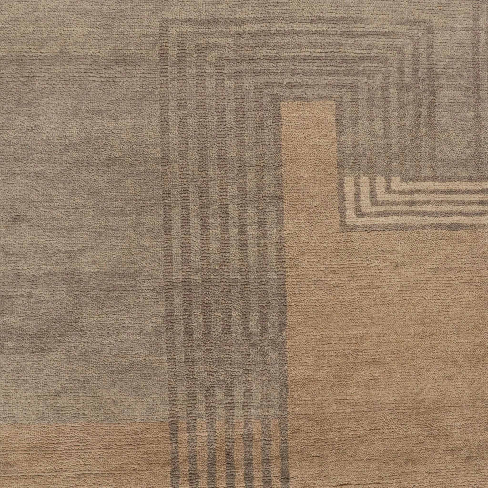 Brown Modern Wool Rug - 9' x 11'8"