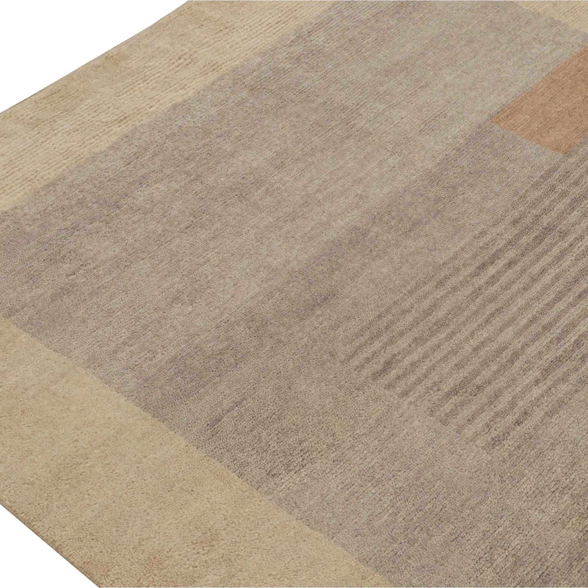 Brown Modern Wool Rug - 9' x 11'8"