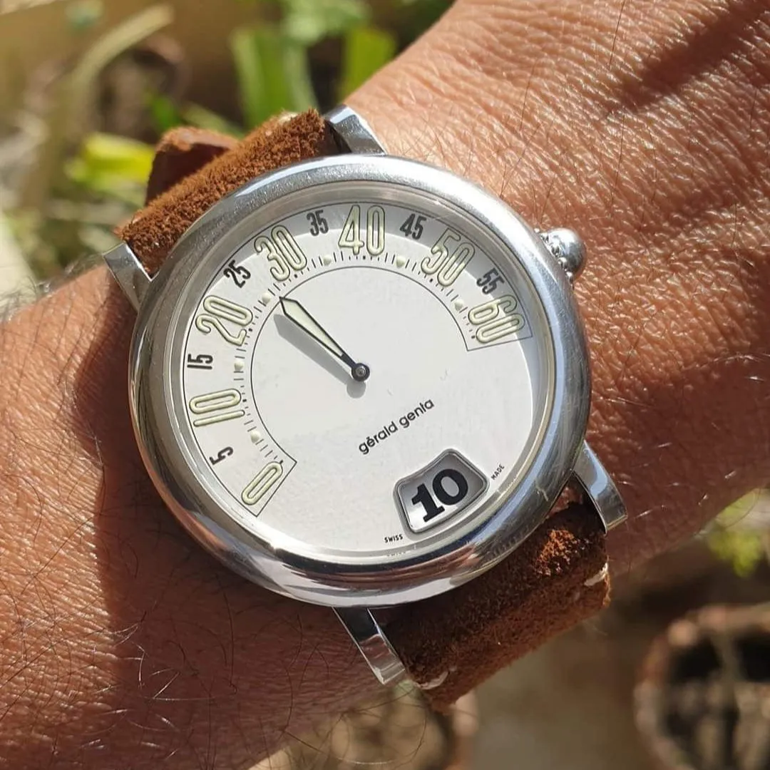 Brown suede leather strap handmade
