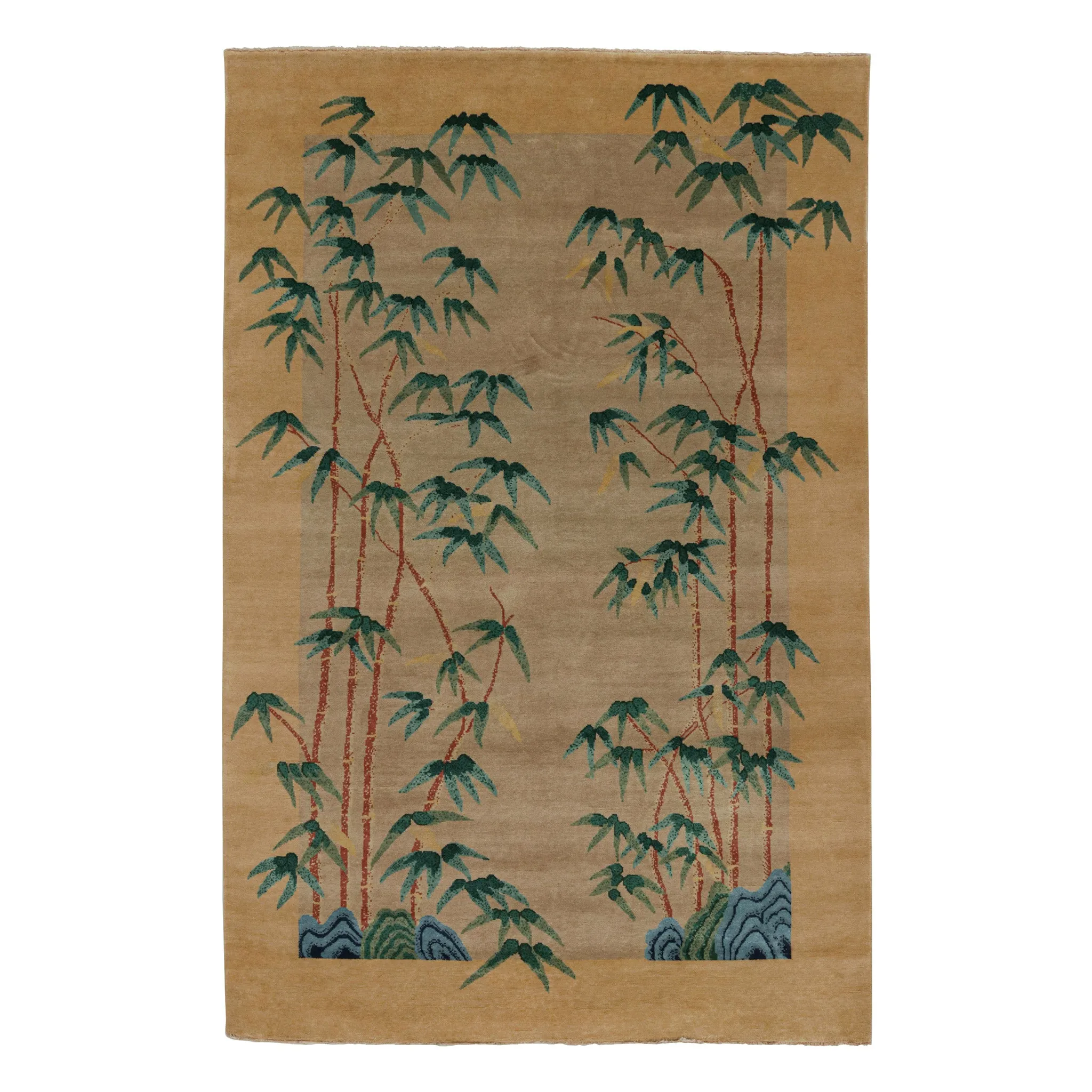 Brown Traditional Wool Rug - 6'1" x 9'1"