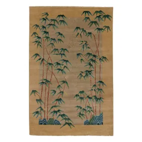 Brown Traditional Wool Rug - 6'1" x 9'1"
