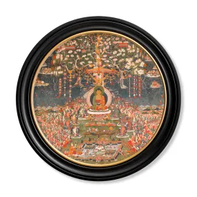 Buddha of the Western Pure Land – Oxford Round Framed Print