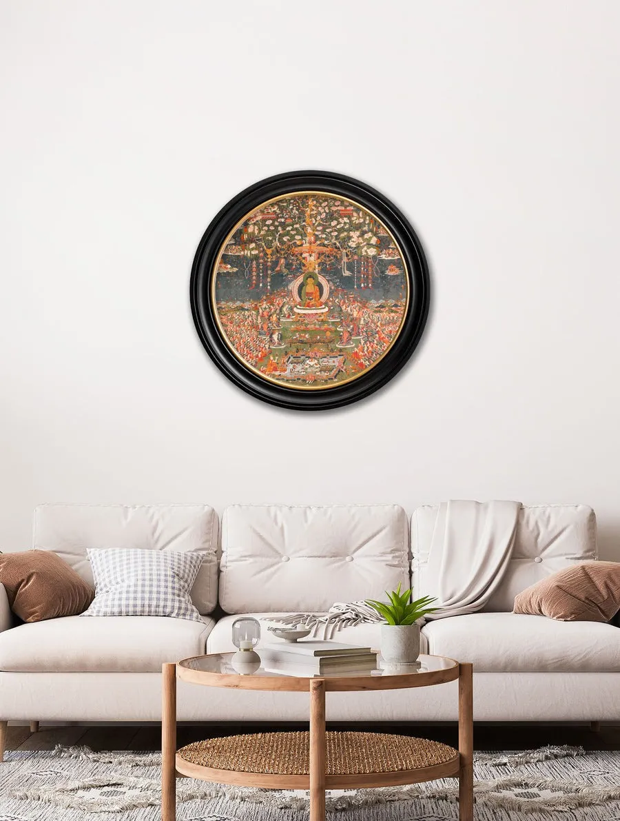 Buddha of the Western Pure Land – Oxford Round Framed Print