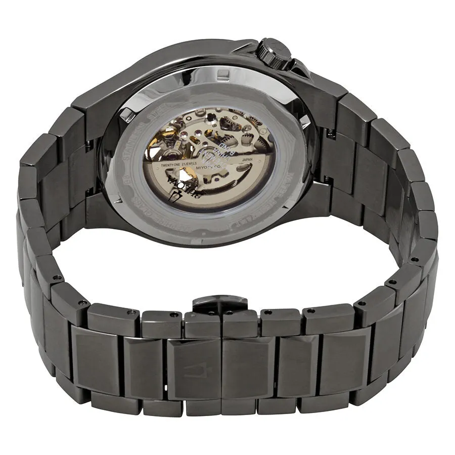 Bulova Classic Automatic Gunmetal Skeleton Dial Men's Watch 98A179