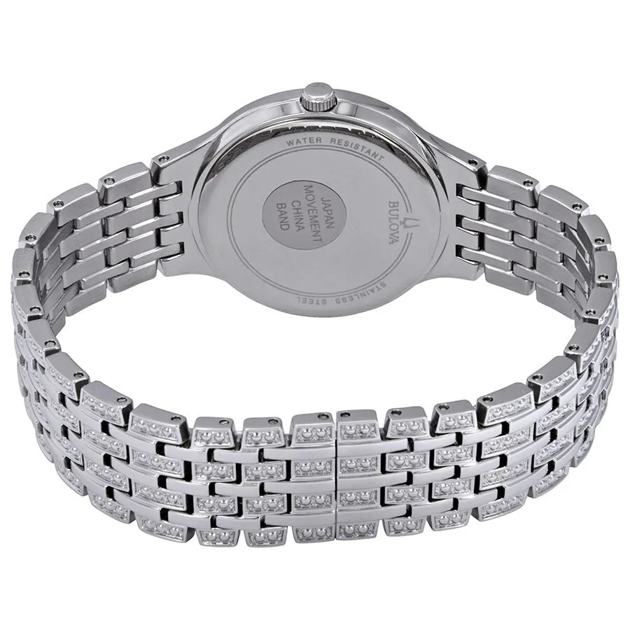 Bulova Crystal Mother of Pearl Dial Ladies Watch 96L242
