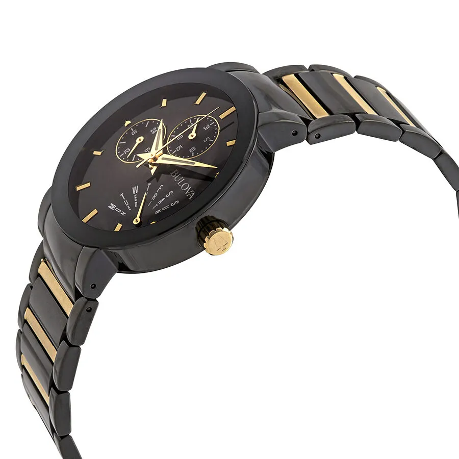 Bulova Modern Black Dial Two-tone Men's Watch 98C124