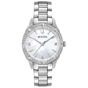 Bulova Women's Diamond Mother of pearl Dial Watch - 96R228