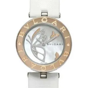Bvlgari B.zero1 Mother Of Pearl Dial White Leather Ladies Watch 101979