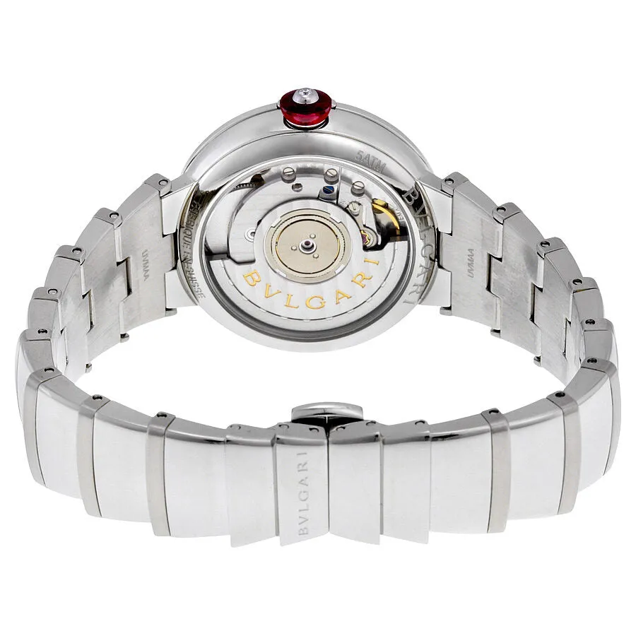 Bvlgari LVCEA Automatic White Mother of Pearl Diamond Dial Stainless Steel Ladies Watch 102199