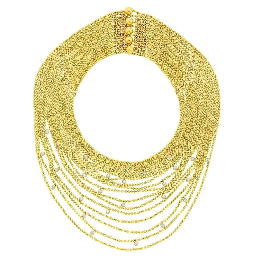 Cartier 18K Gold Diamond Eighteen Strand 'Draperie' Necklace ASC5606
