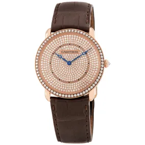 Cartier Ronde Louis 18K Pink Gold Diamond Dial Unisex Watch WR007008