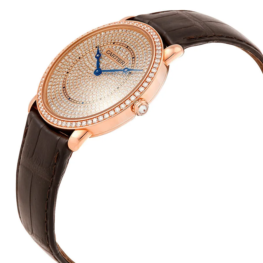 Cartier Ronde Louis 18K Pink Gold Diamond Dial Unisex Watch WR007008