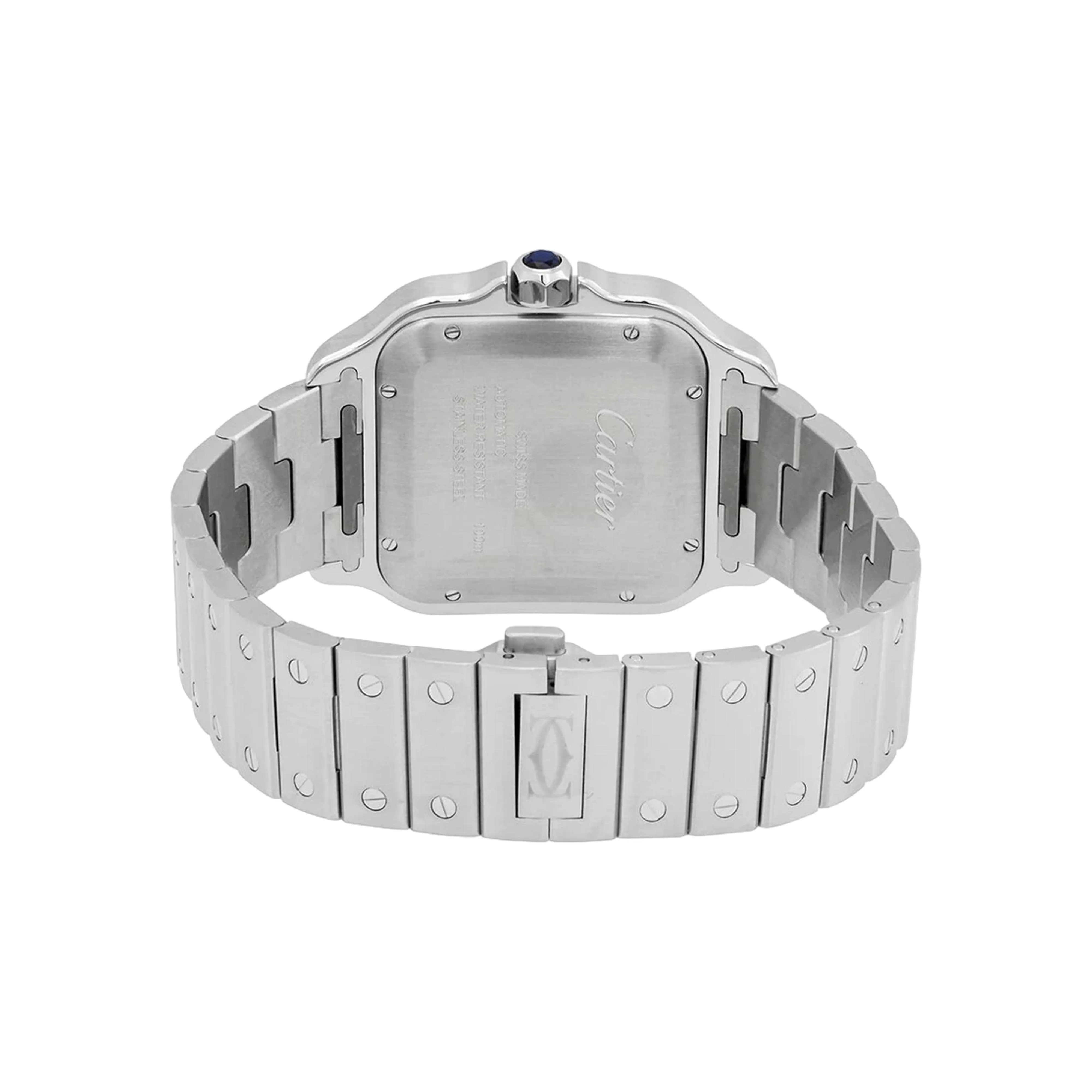 Cartier Santos Large 39.8mm WSSA0018 Silver Roman Dial, Worn