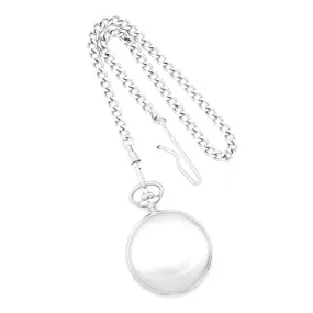 Charles Hubert Paris: White Skeleton Dial Chrome Finish Brass Pocket Watch 3594