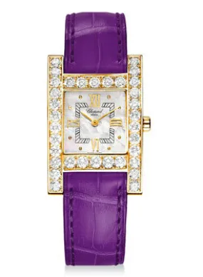 Chopard H Square Mother of Pearl Dial Yellow Gold Diamond Ladies Watch 136621-0001
