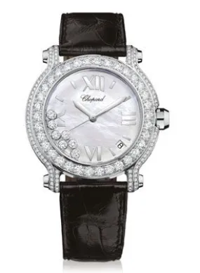 Chopard Happy Sport II Diamond Mother of Pearl Dial White Gold Ladies Watch 277480-1001