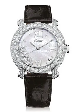 Chopard Happy Sport II Diamond Mother of Pearl Dial White Gold Ladies Watch 277480-1001