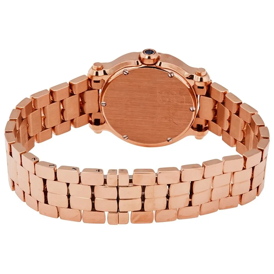 Chopard Happy Sport Mother Of Pearl Dial 18kt Rose Gold Floating Diamond Ladies Watch 274189-5003