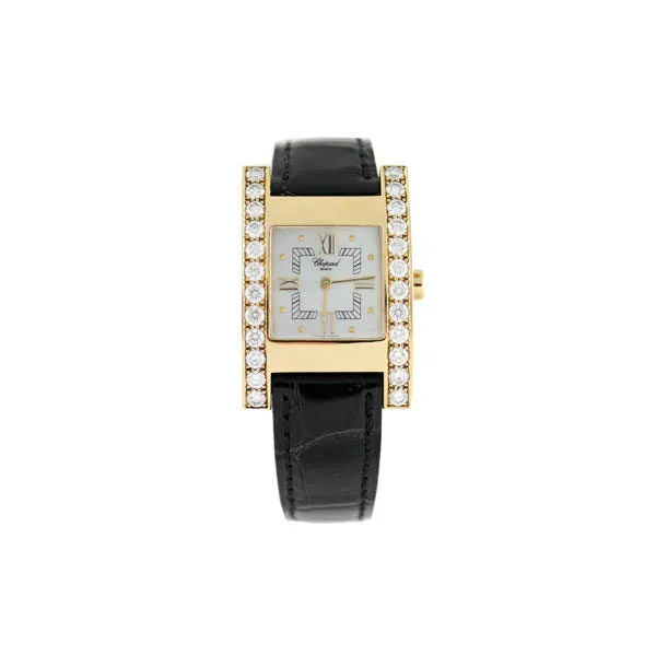 Chopard Your Hour White Dial Black Leather Ladies Watch 136845