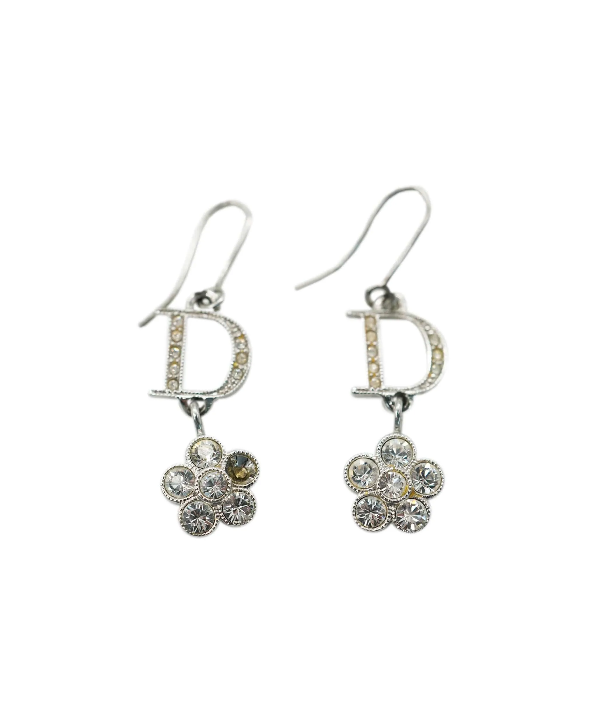 Christian Dior Diamonte Floral Detail Earrings  ALC1392