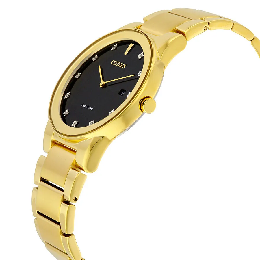 Citizen Axiom Black Dial Gold-tone Diamond Men's Watch AU1062-56G