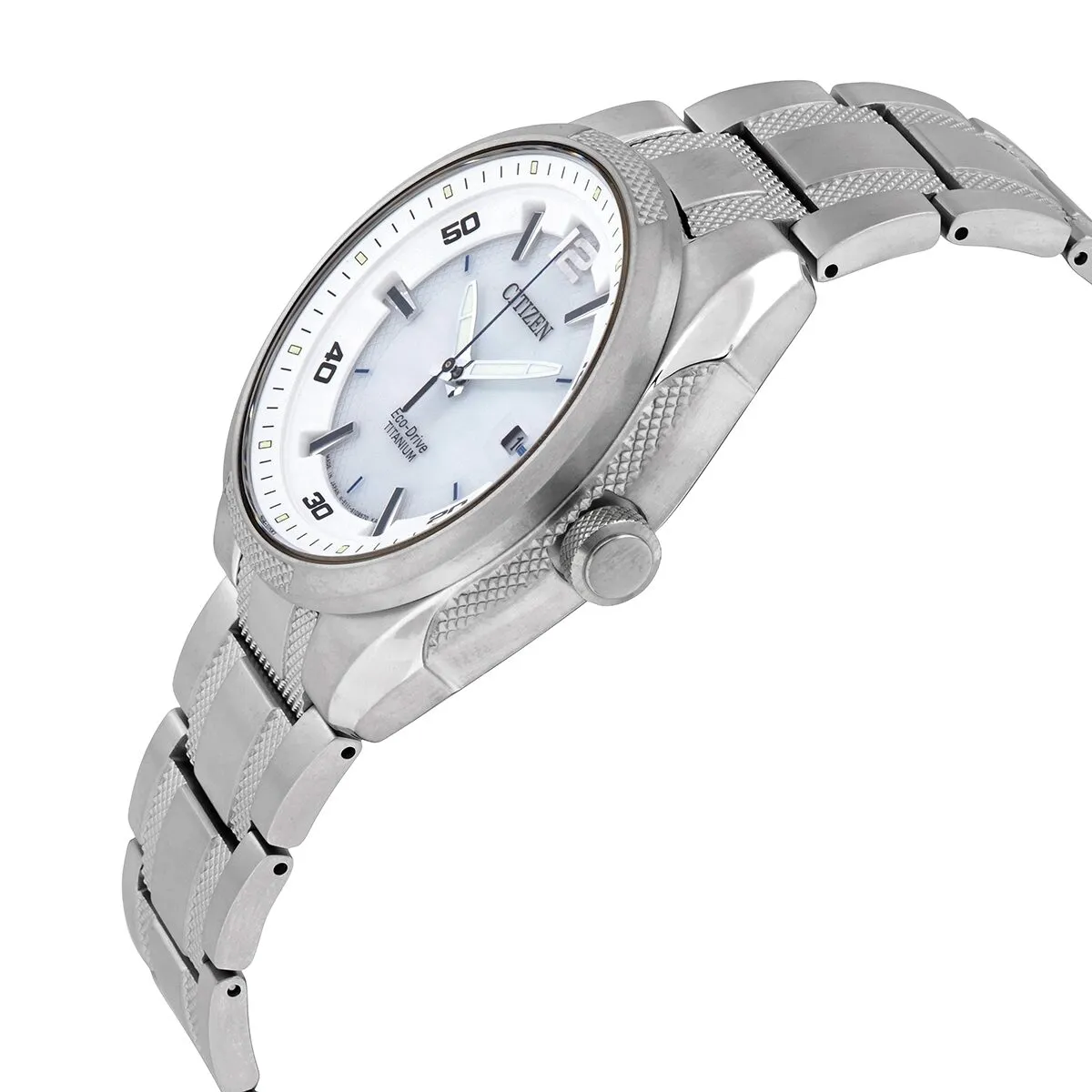 Citizen Eco-Drive Titanium White Dial Men's Watch BM6901-55B