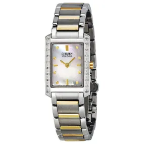 Citizen Palidoro Eco-Drive Diamond Mother of Pearl Dial Two-Tone Stainless Steel Ladies Watch EX1134-59D