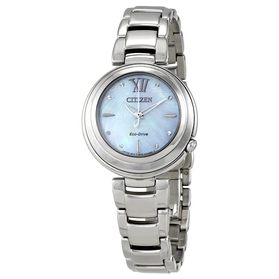 Citizen Sunrise Eco-Drive Mother of Pearl Stainless Steel Ladies Watch EM0330-55D